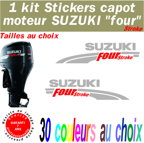 Kit stickers SUZUKI FOUR STROKE ref 3 moteur hors bord bateau pêche jet ski voilier