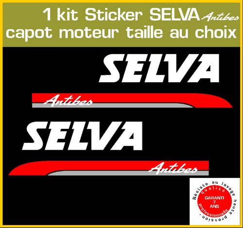 2 stickers SELVA Antibes serie 1 moteur hors bord bateau