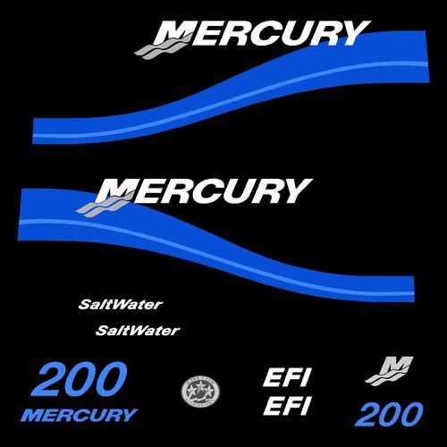 kit stickers MERCURY 200cv EFI Saltwater serie 2 C