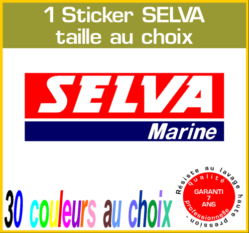 1 sticker SELVA ref 1 moteur hors bord in bord bateau barque jet ski et autres
