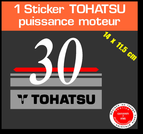 1 sticker TOHATSU 30 cv serie 1 moteur hors bord in bord bateau barque jet ski