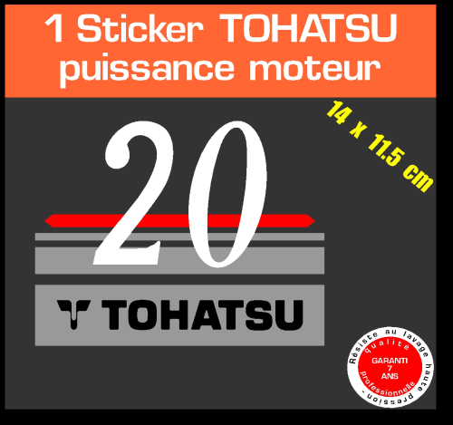 1 sticker TOHATSU 20 cv serie 1 moteur hors bord in bord bateau barque jet ski