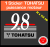 1 sticker TOHATSU 9.8 cv serie 1 moteur hors bord in bord bateau barque jet ski