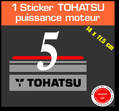 1 sticker TOHATSU 5 cv serie 1 moteur hors bord in bord bateau barque jet ski