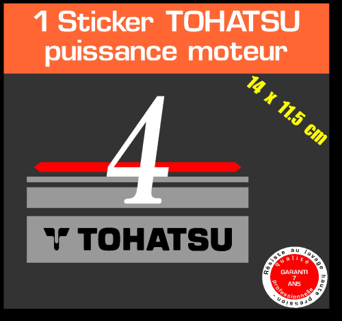 1 sticker TOHATSU 4 cv serie 1 moteur hors bord in bord bateau barque jet ski