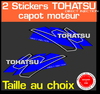2 stickers TOHATSU ref 7 bleu serie 3 capot moteur hors bord bateau voilier
