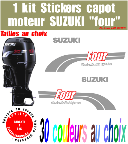 Kit stickers SUZUKI FOUR ref 2 moteur hors bord bateau pêche jet ski voilier