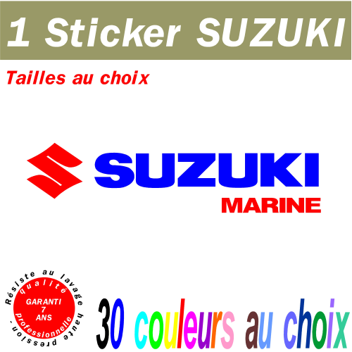 Sticker SUZUKI MARINE ref 9 moteur hors bord in bord bateau barque jet ski et autres