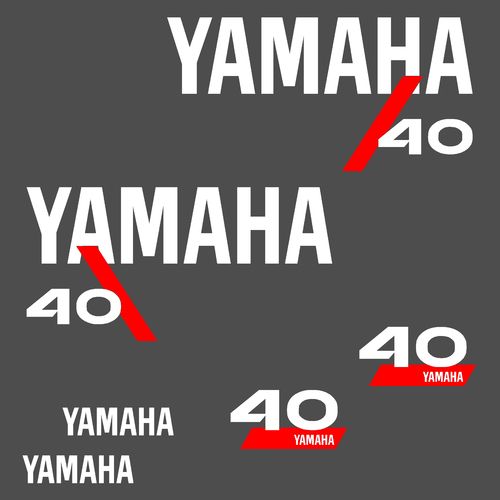 1 kit stickers YAMAHA 40cv serie 4 pour capot moteur