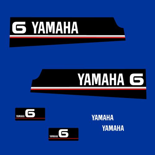1 kit stickers YAMAHA 6cv serie 5 pour capot moteur