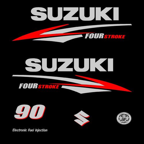 1 kit stickers SUZUKI 90cv serie 2 pour capot moteur
