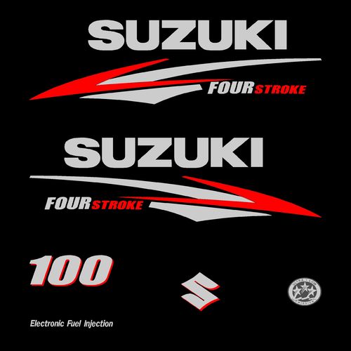 1 kit stickers SUZUKI 100cv serie 2 pour capot moteur