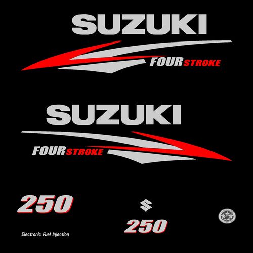 1 kit stickers SUZUKI 250cv serie 2 pour capot moteur