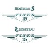 2 Stickers BENETEAU FLYER 5 ref 12 GRAND PRIX