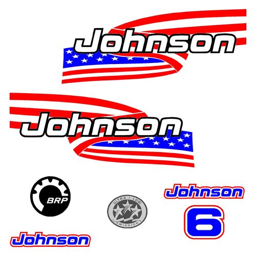 kit stickers JOHNSON  6 cv serie 6 capot moteur hors bord
