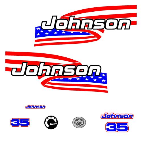 kit stickers JOHNSON  35 cv serie 6 capot moteur hors bord