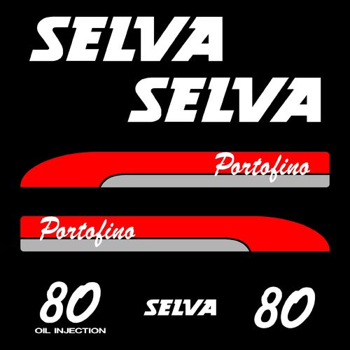 1 kit stickers SELVA Portofino 80cv serie1 capot moteur hors bord