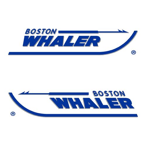 2 Stickers BOSTON WHALER ref 4 bateau pêche nautisme autocollant
