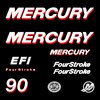 1 kit stickers MERCURY 90cv serie 1 pour capot moteur hors bord