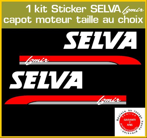 2 stickers SELVA Yzmir serie 1 moteur hors bord bateau