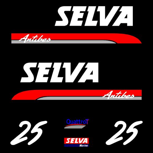 1 kit stickers SELVA Portofino 25cv serie1 capot moteur hors bord