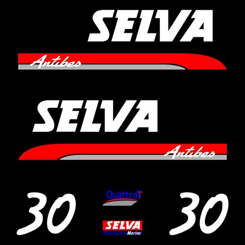 1 kit stickers SELVA Portofino 30cv serie1 capot moteur hors bord