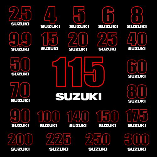 stickers SUZUKI chiffre de puissance serie 1 capot moteur
