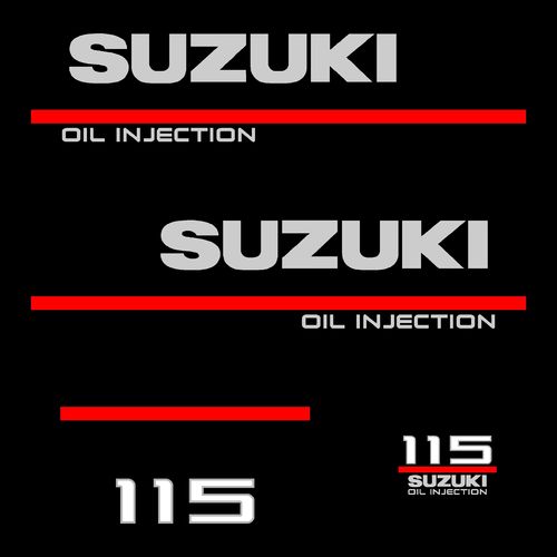 1 kit stickers SUZUKI 115cv OIL INJECTION serie 10
