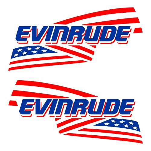 2 stickers EVINRUDE serie 2